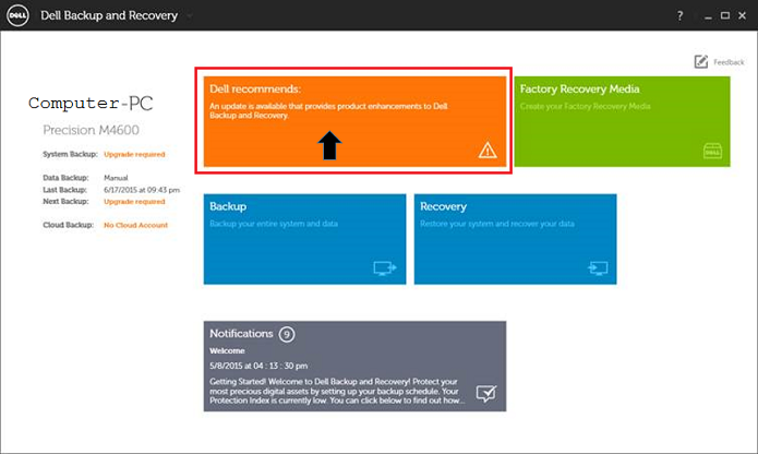 Recomendación de DBaR de Dell para la actualización