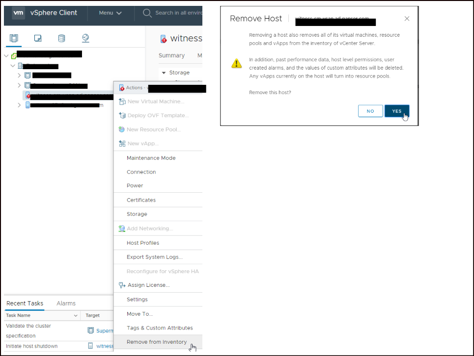 Messaggio Remove Host