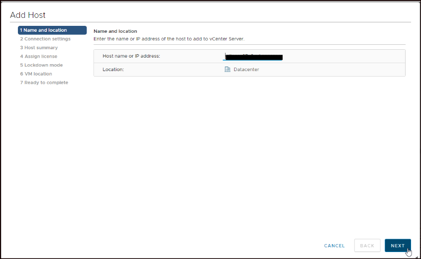 Додати хоста - ім'я та місцезнаходження