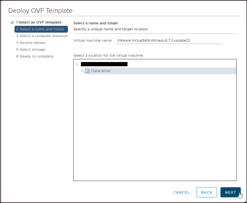 Виберіть ім'я та папку
