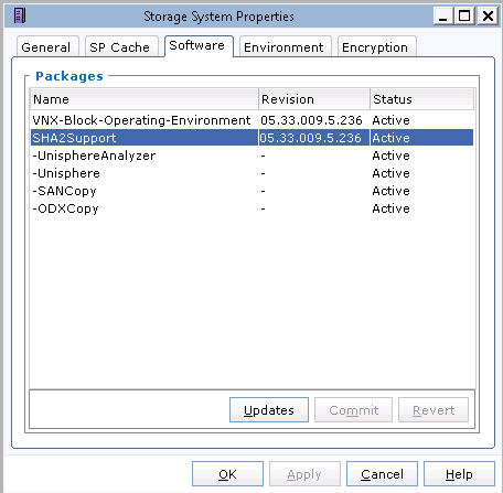 Verifica dell'esistenza del pacchetto di supporto SHA-2 utilizzando Unisphere