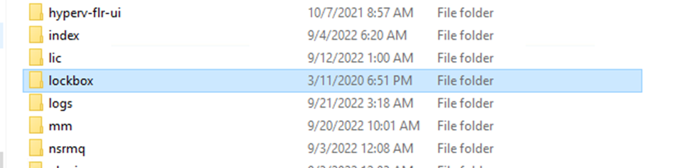 ロックボックス フォルダーの名前変更