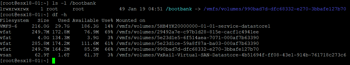 VxRail: Fail to install VIB due to insufficient space in bootbank on ...