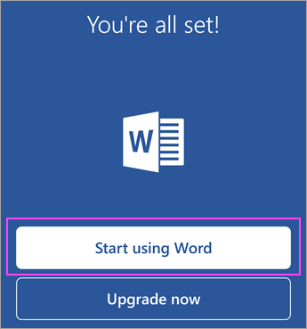 Start Using Word