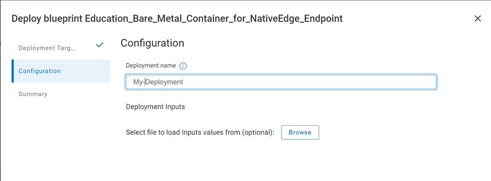 Deploying a bare metal container with no space in the name