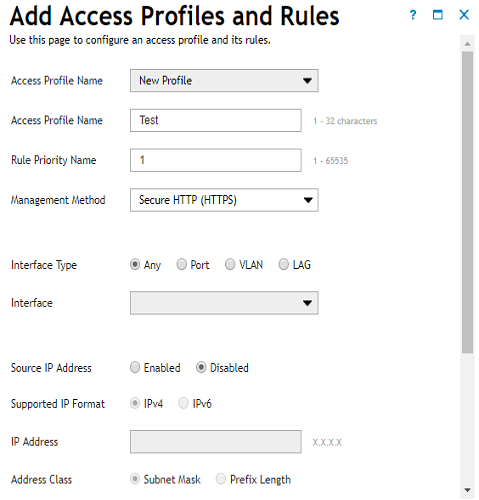 Configuración de perfiles y reglas de acceso