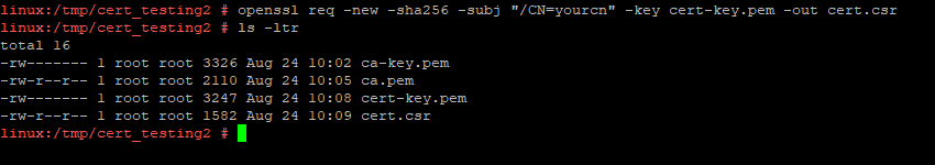 Создание запроса на подпись сертификата (CSR)