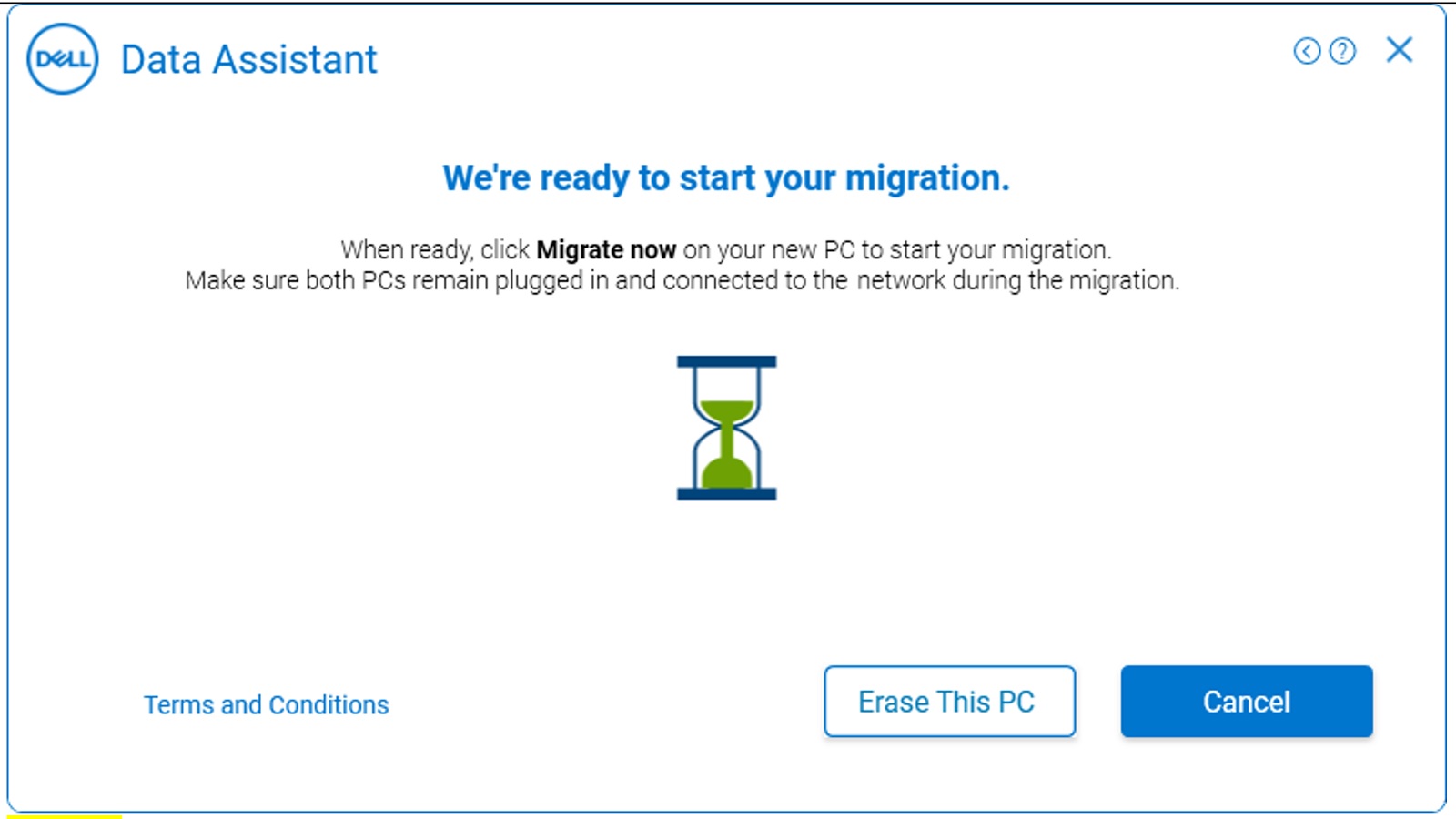 Computador antigo (mensagem Ready to migrate)