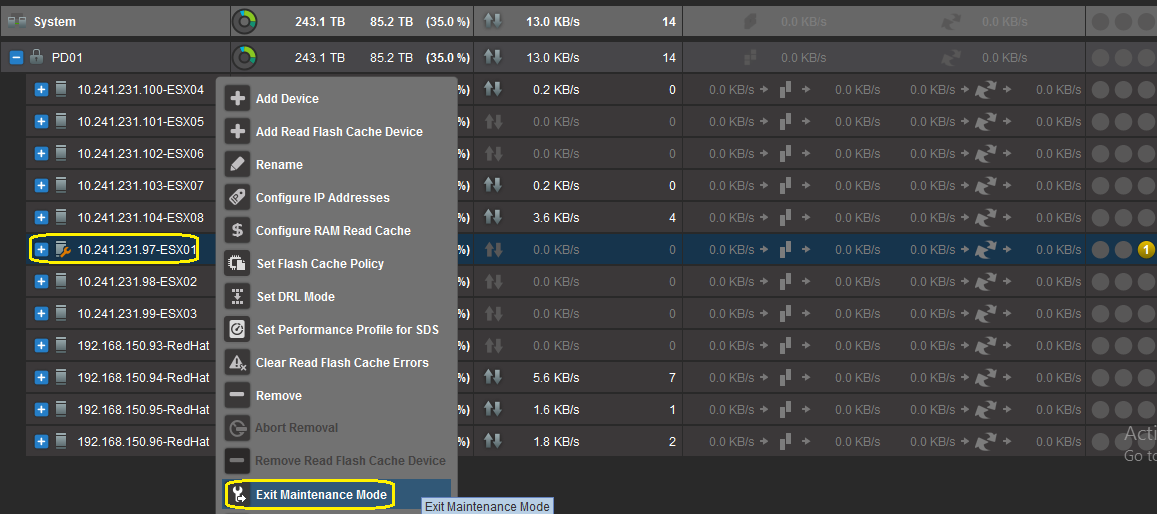 Salir del modo de mantenimiento