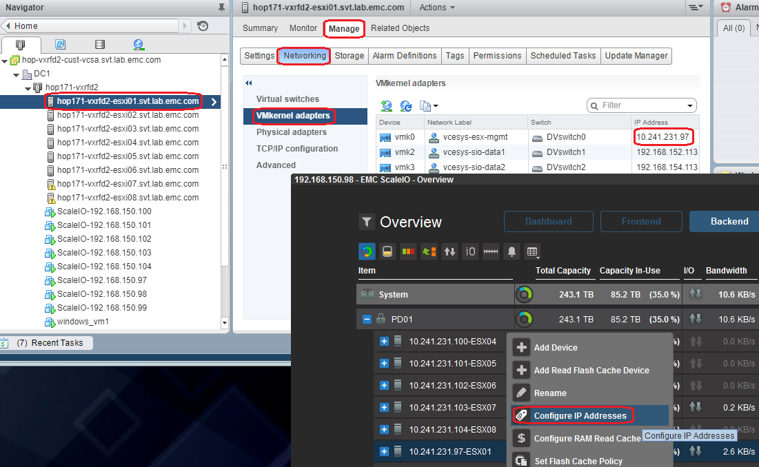 Configurazione dell'indirizzo IP