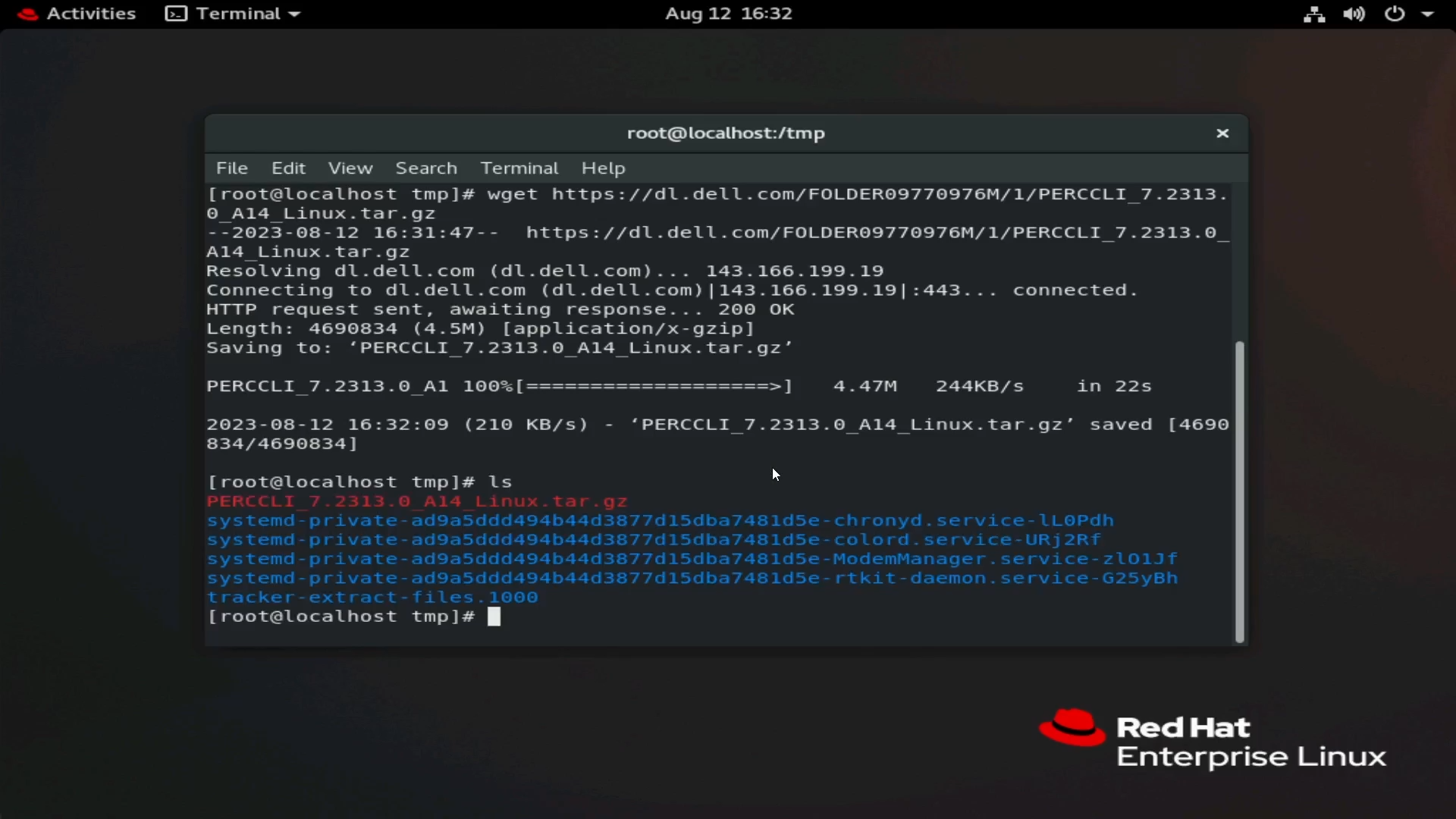 File downloaded with wget command