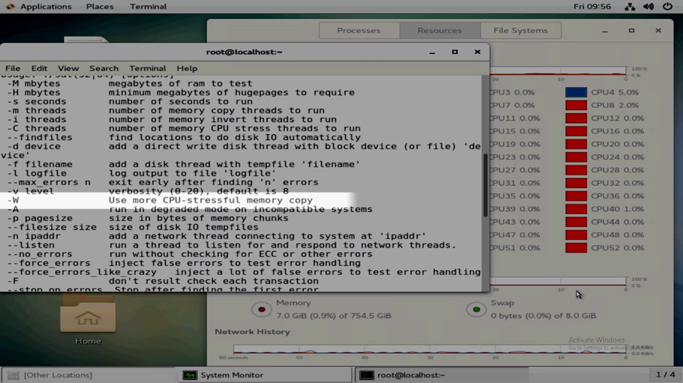 parameters window showing stress