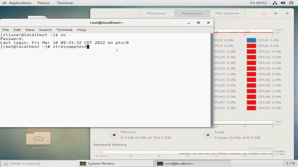 parameters window showing stress test run instruction