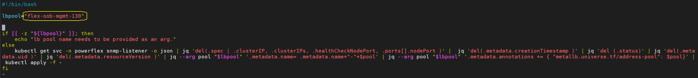 Output example of lbpool