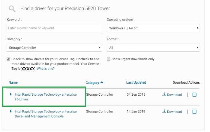 Download del driver del controller Intel