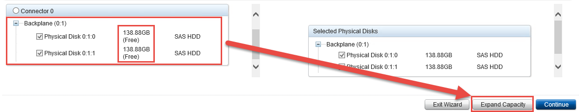 Bouton Développer la capacité