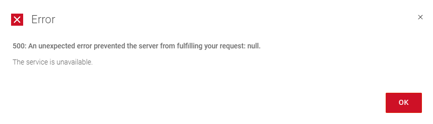 error 500 service is unvailable