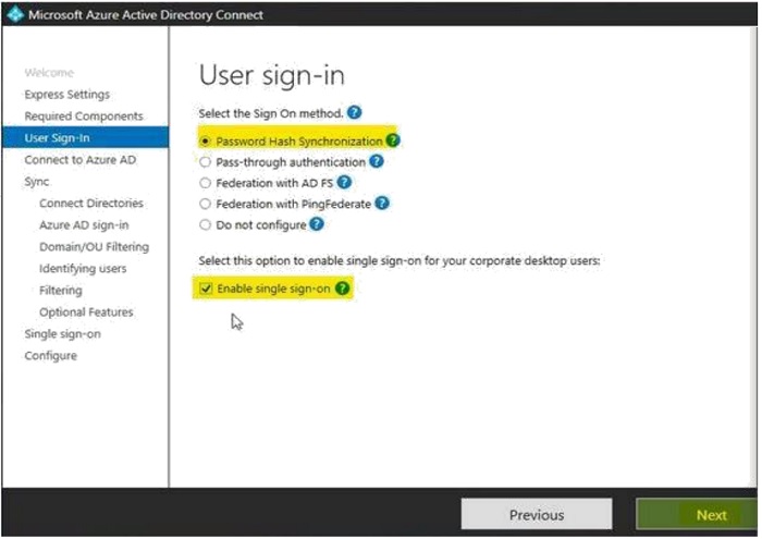 User sign-in screen