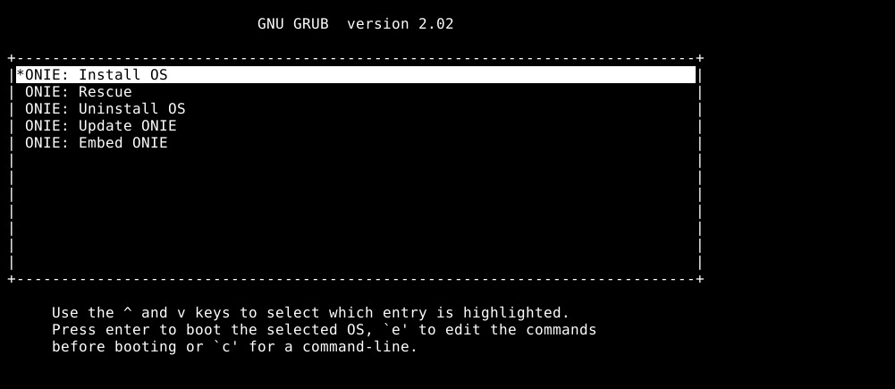 Handmatige installatie, ONIE installatie besturingssysteem