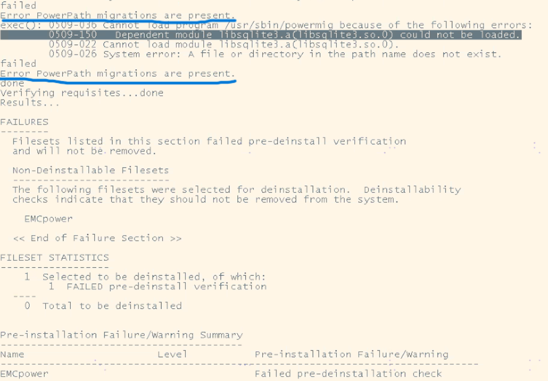 AIX 7.2 TL5 o posterior es el requisito mínimo de PowerPath para AIX 7.