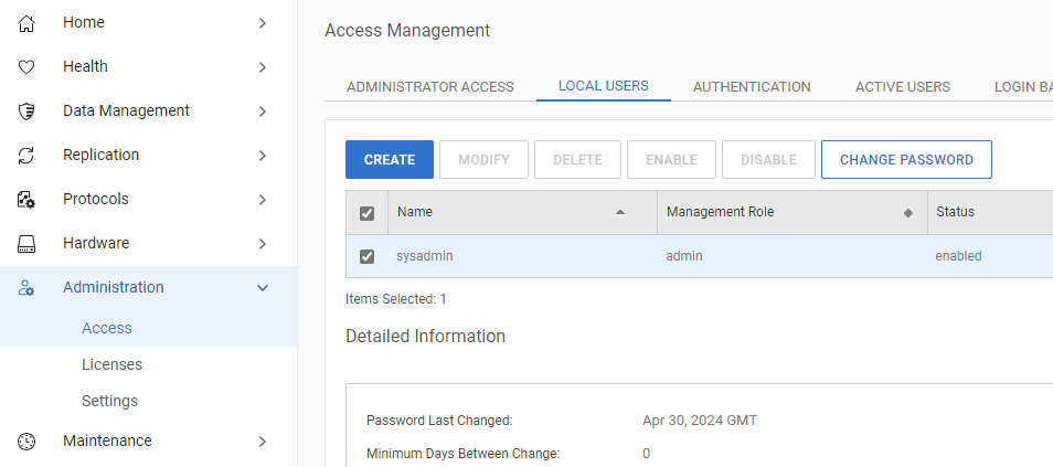 NetWorker(DD Boost 자격 증명 섹션)에 정의된 사용자에게 'admin' 역할이 있는지 확인합니다.