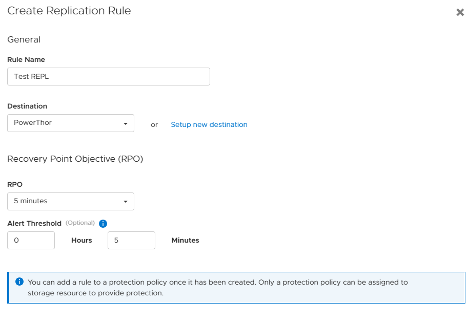 Creazione di una regola di replica
