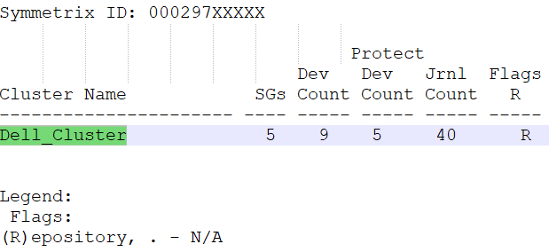 Captura de pantalla del resultado del comando