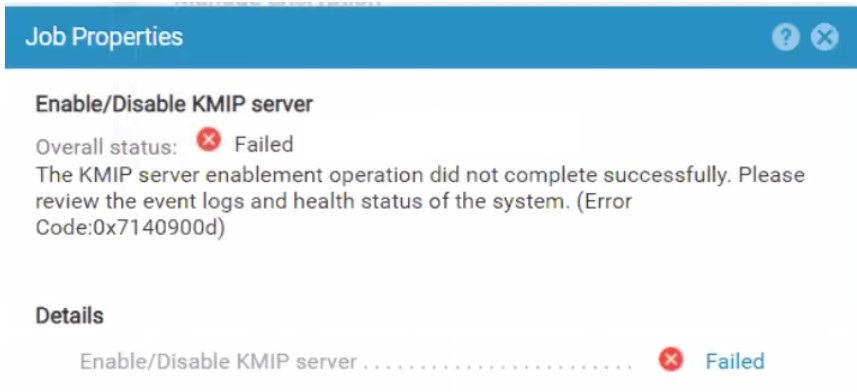 Unisphere-feil under KMIP serverkonfigurasjonsfeil