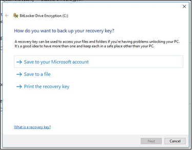 Save the recovery key