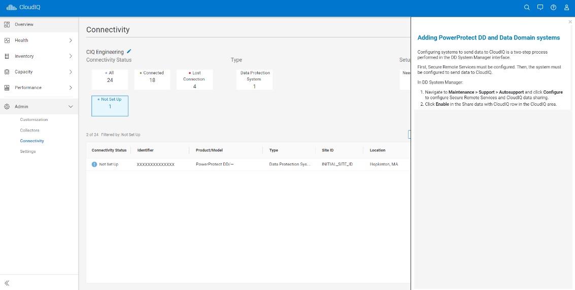 หน้าแรกของ Cloud IQ analytics