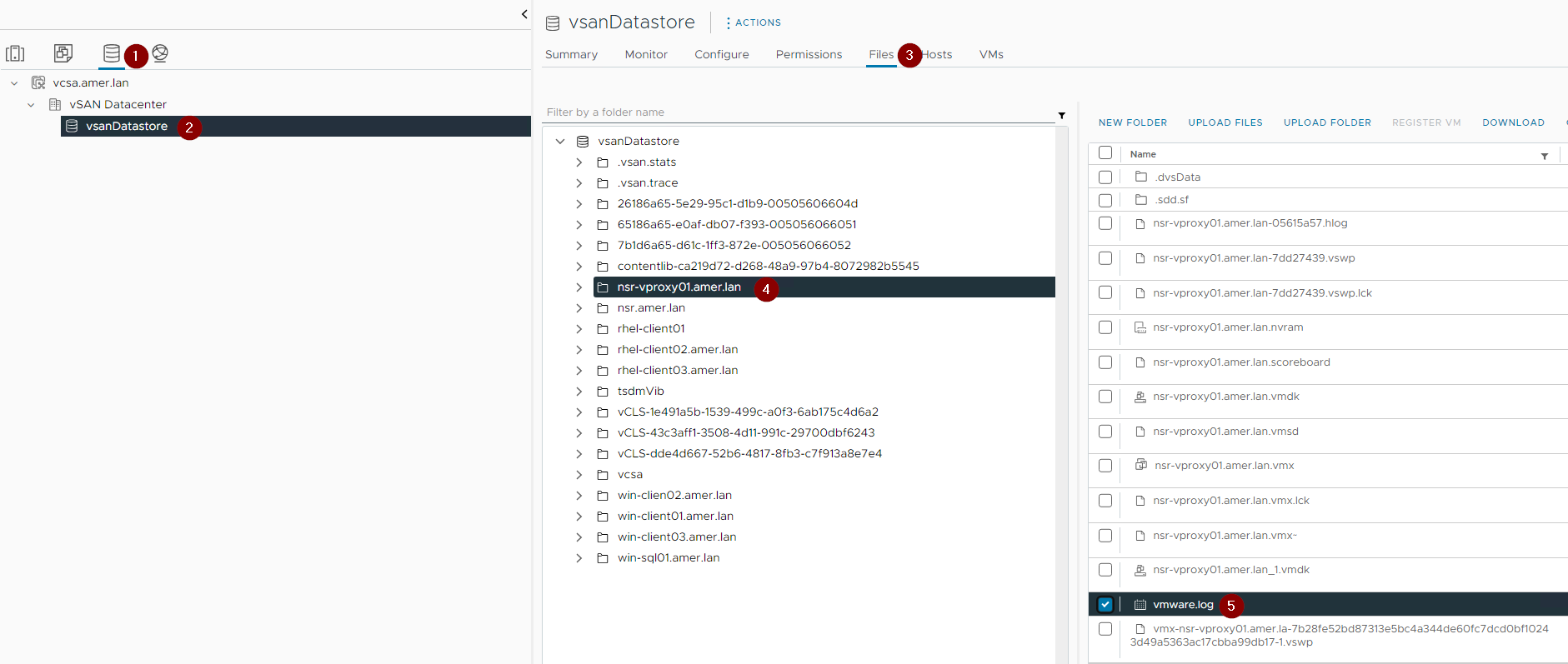 how to get vmware.log