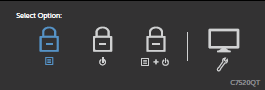 Dell C8621QT 모니터 터치 온 스크린 디스플레이 메뉴, 잠금 옵션