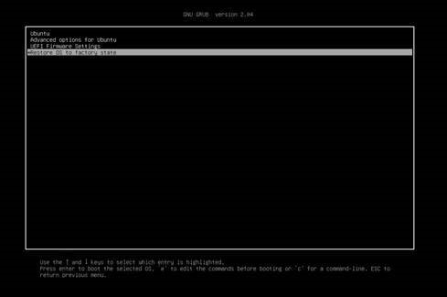 Restore OS to factory state