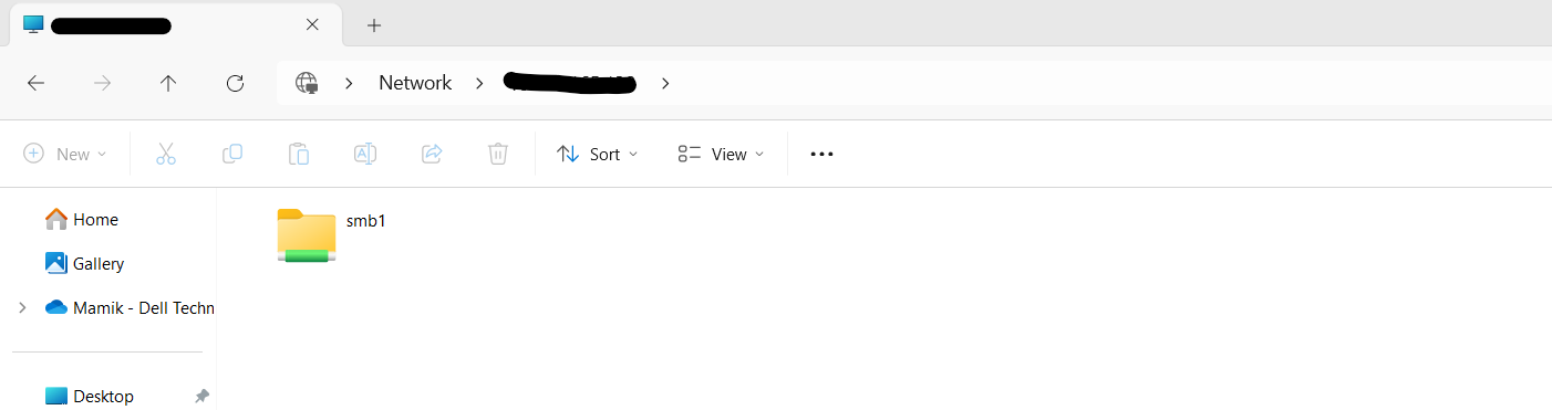ホスト ビューに非表示の共有が表示されない