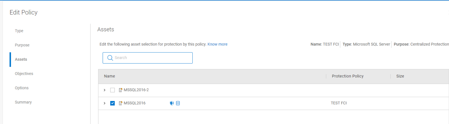 未分配任何资产的 SQL 节点将变为未选中状态