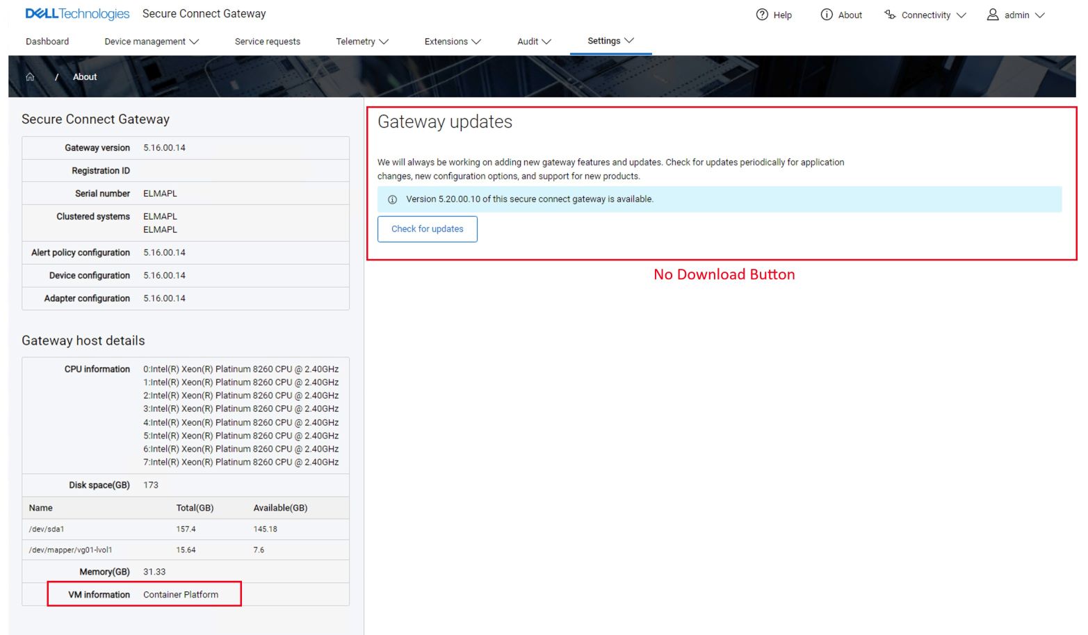 Aggiornamento disponibile ma nessun pulsante di download