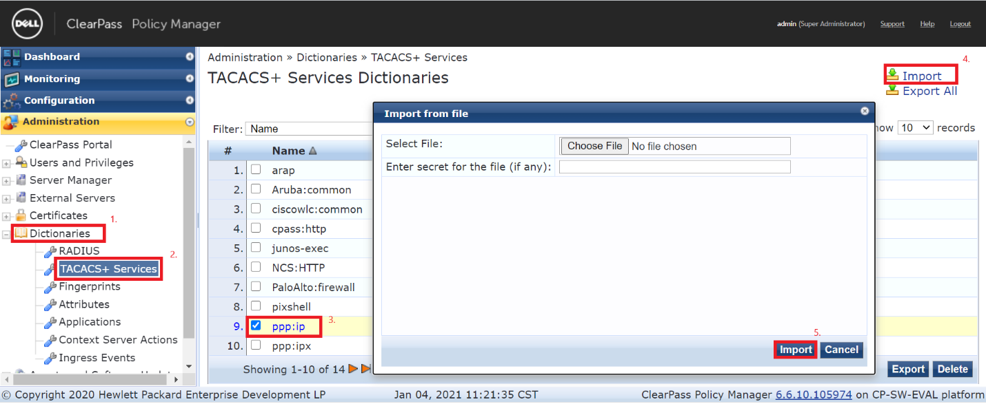 Attach the XML file and import