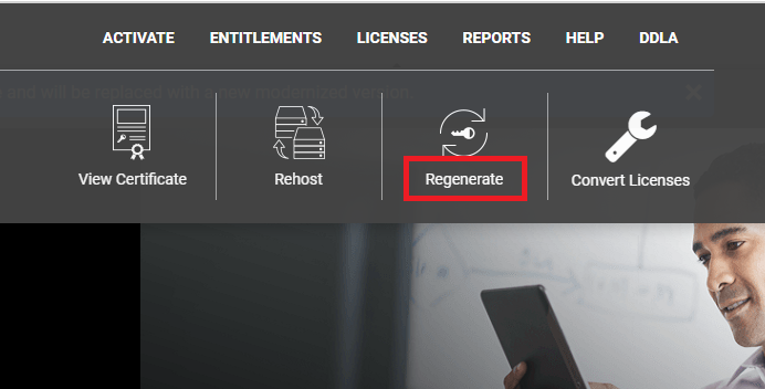 Opción Regenerate en SLC