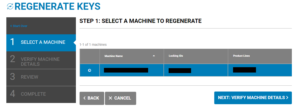 Confirme que la máquina se está regenerando