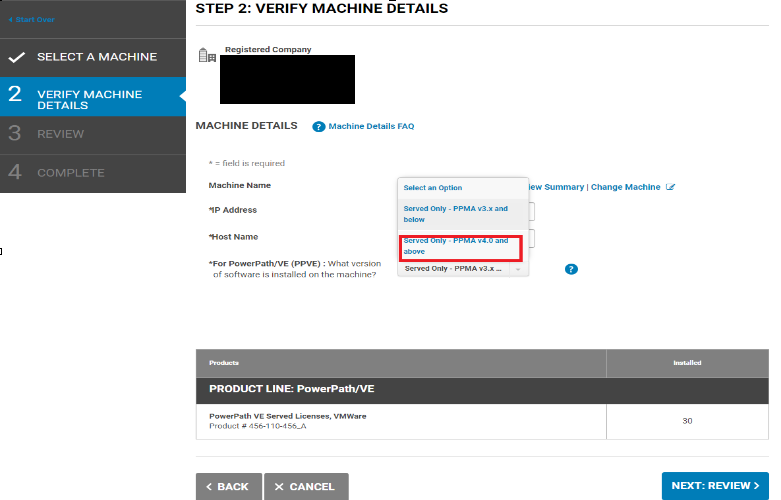 Indicador de versión