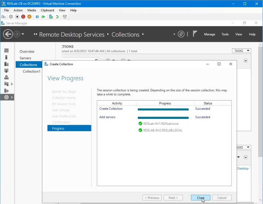 Dans l’écran d’achèvement, cliquez sur Fermer.