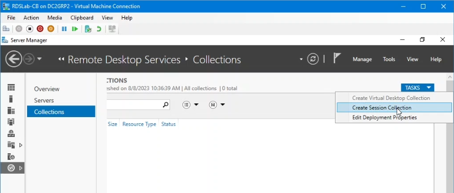 Klikk på Opprett øktsamling.