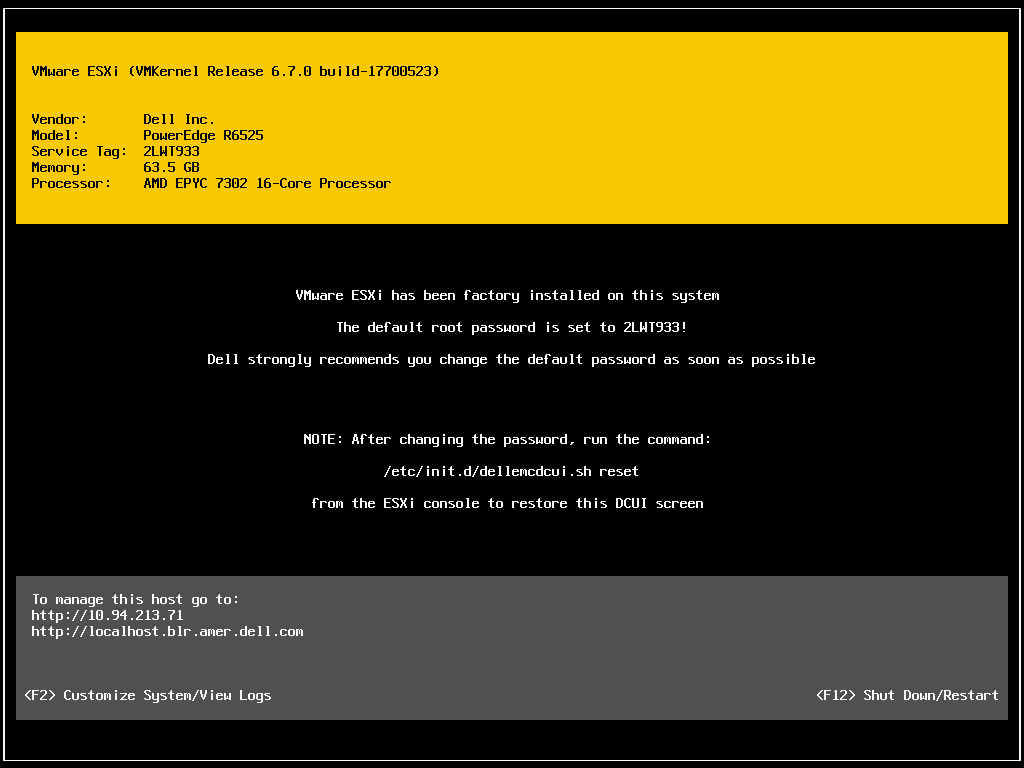Dells anpassade VMware ESXi 6.7 uppdatering 3