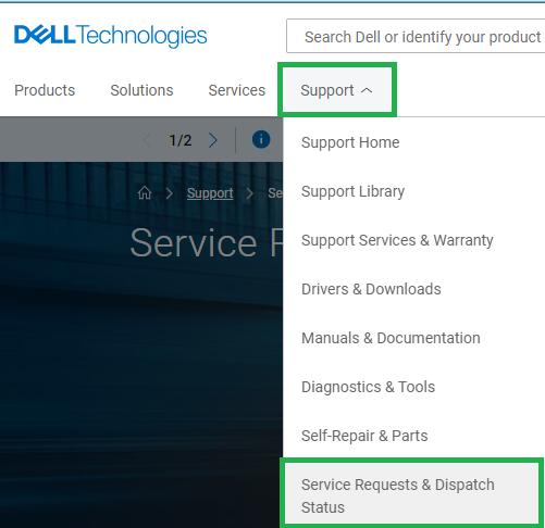 Dell Technologies 지원 페이지