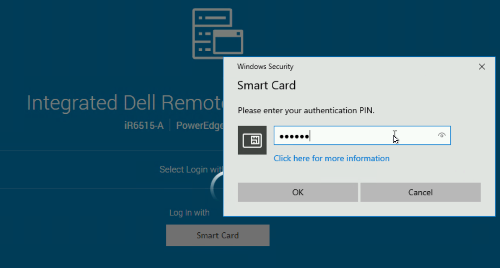 Smartcard-brugerpinkode prompt