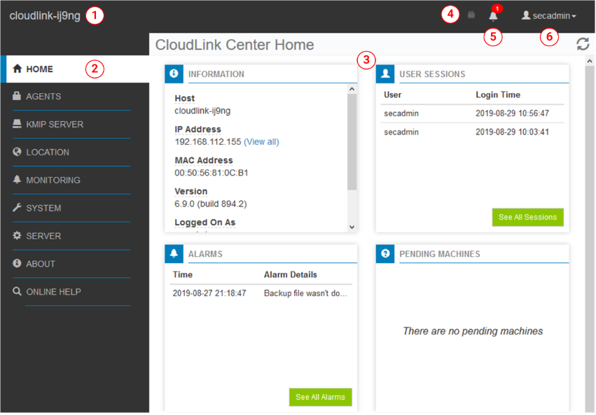 CloudLink Center-Startseite