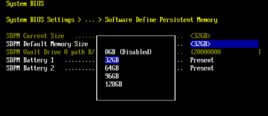 メモリー サイズを32GBに設定します