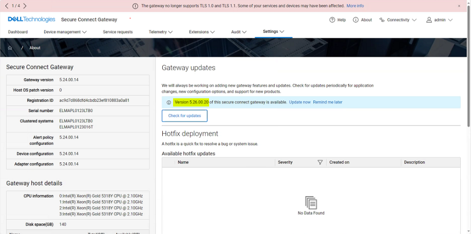 Capture d’écran illustrant la gestion des versions de SCG