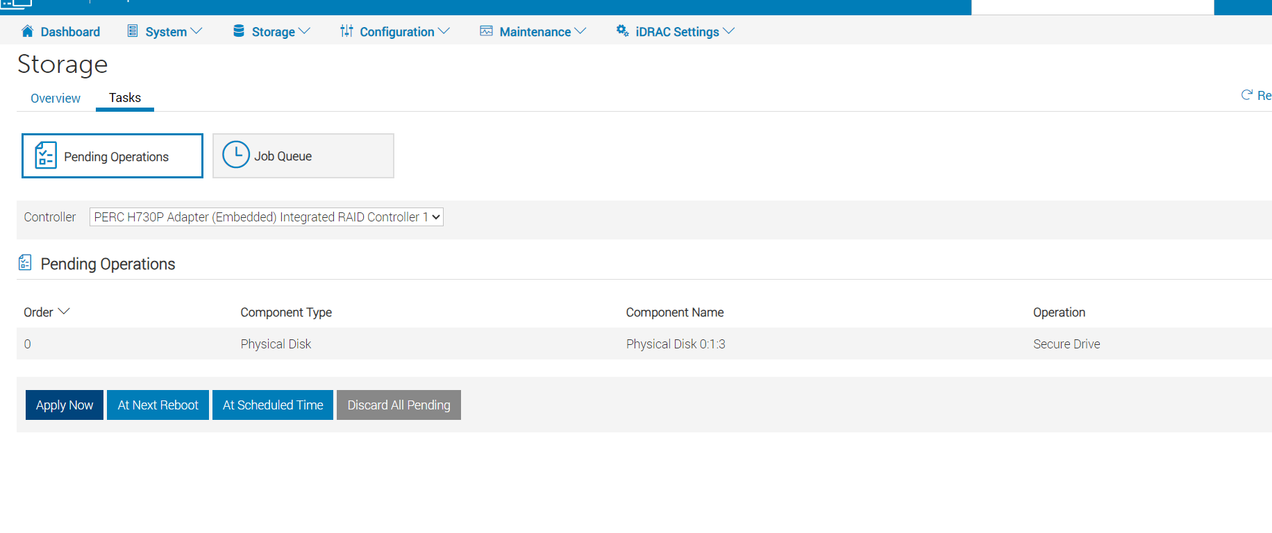 idrac下执行任务示意图