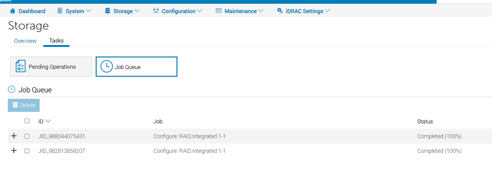 作业队列查看任务状态